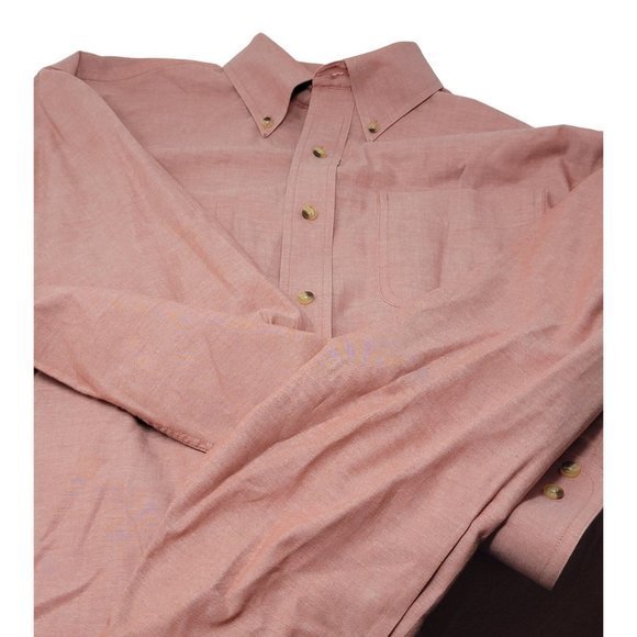 L.L. Bean Long Sleeve Cotton Dress Shirt Size Large Reg - Picture 3 of 5